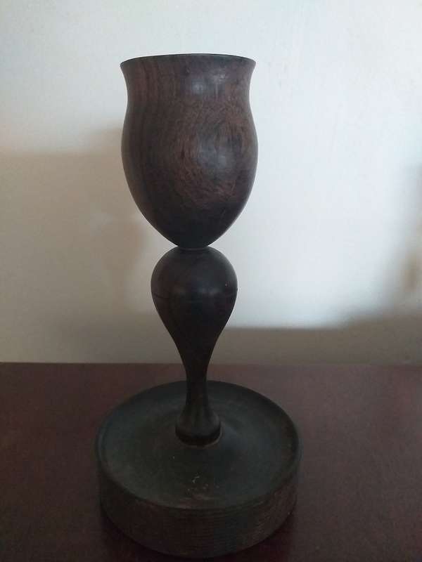 Antique Stinkwood Candle holder 2 of 2