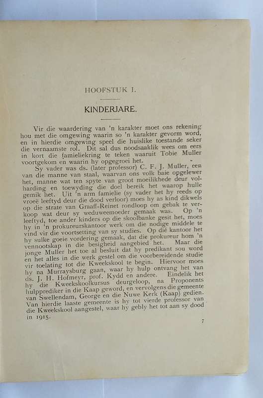 Tobie Muller 'n Inspirasie vir jong Suid Afrika (1925)
