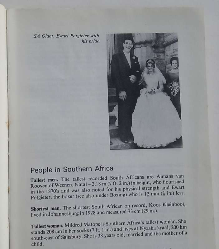TOTAL's book of Southern African Records (Eric Rosenthal) 1975