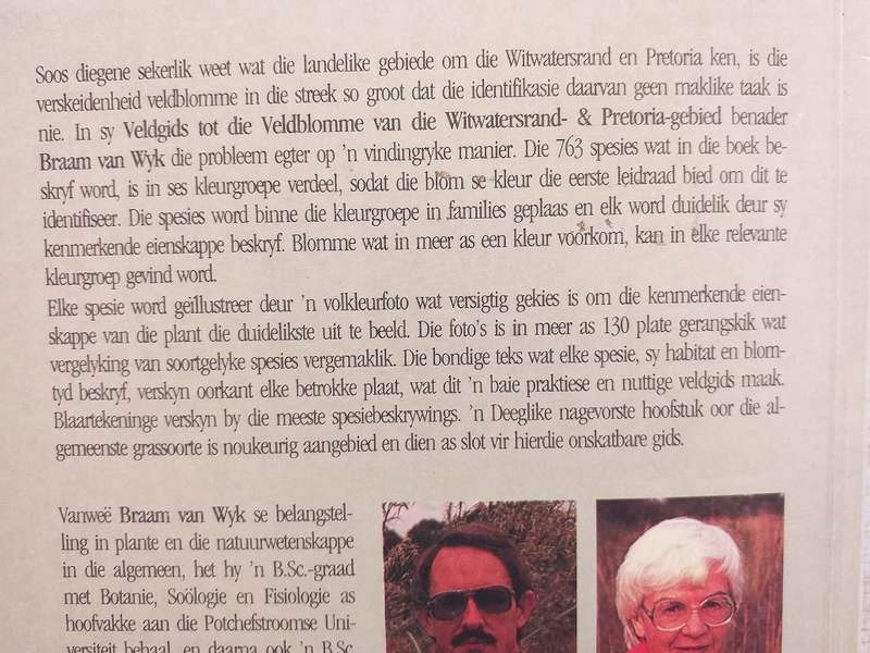 Veldgids tot die Veldblomme van die Witwatersrand en Pretoria Gebied (Braam van Wyk / Sasa Malan)