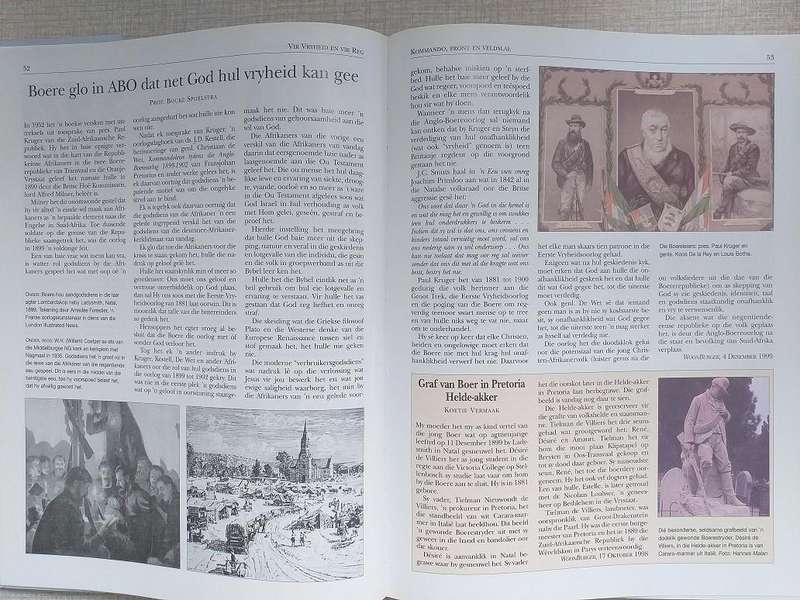 Vir Vryheid en vir Reg Anglo Boereoorlog gedenkboek (Red Van Bart & Scholtz)