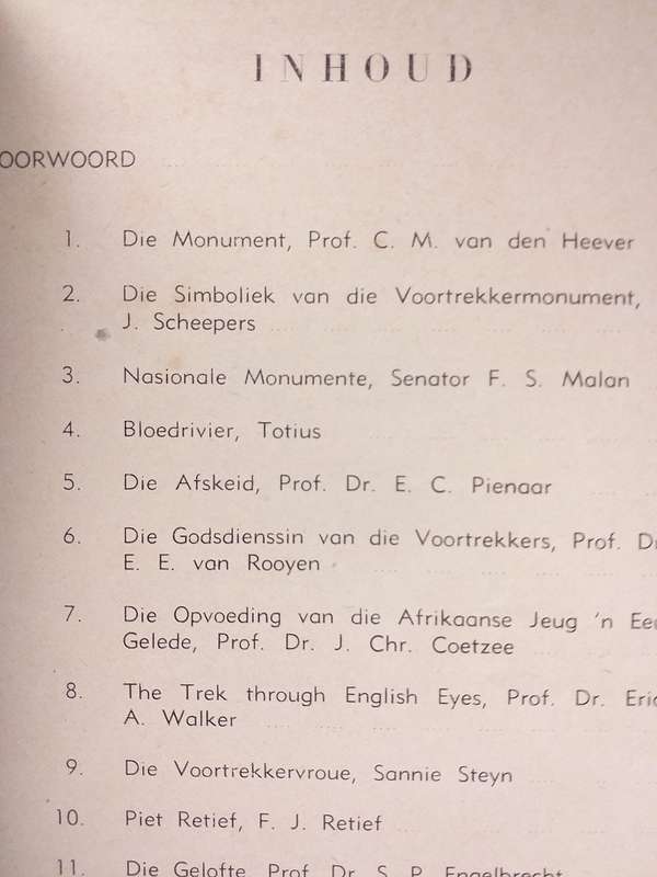 Voortrekkermonument Soewenier 1949 boek