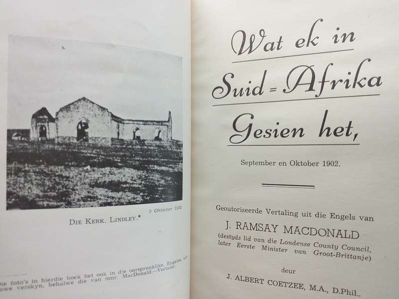 Wat ek in Suid-Afrika gesien het (J Ramsay Macdonald) vertaal deur J Albert Coetzee