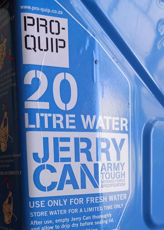 20 L Blue metal water jerry can as used by NATO forces (Pro  Quip)