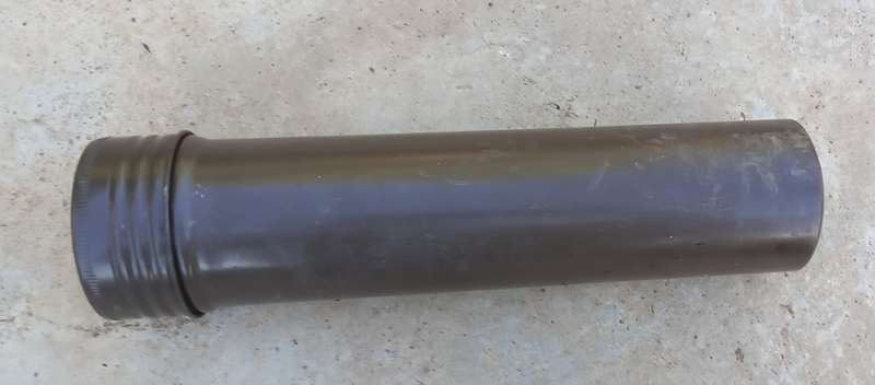 Brown metal cylindrical container / canister ex SAW / SADF 1980s