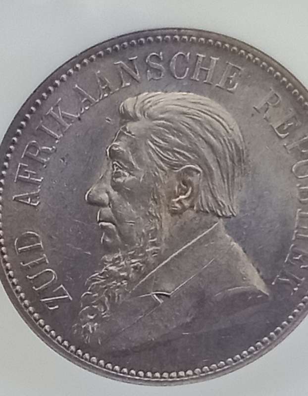 ZAR 1892 5 shilling single shaft NGC MS 61