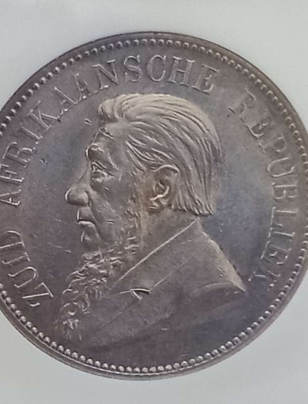 ZAR 1892 5 shilling single shaft NGC MS 61