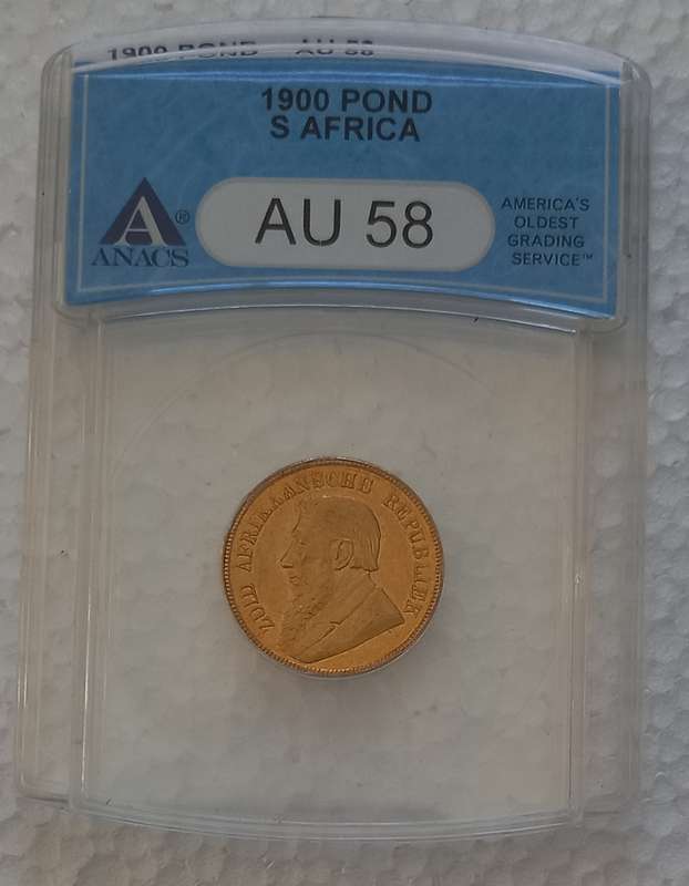 1900 ZAR Anacs AU58 pond