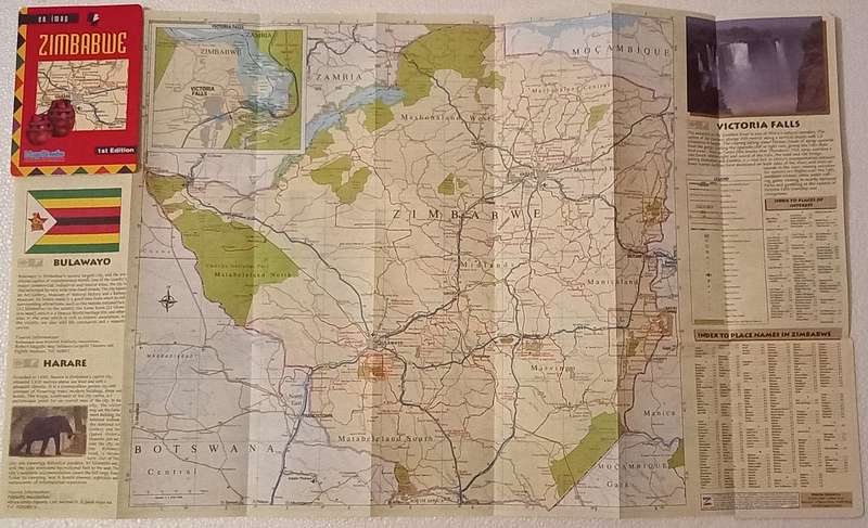 Zimbabwe map fold open type