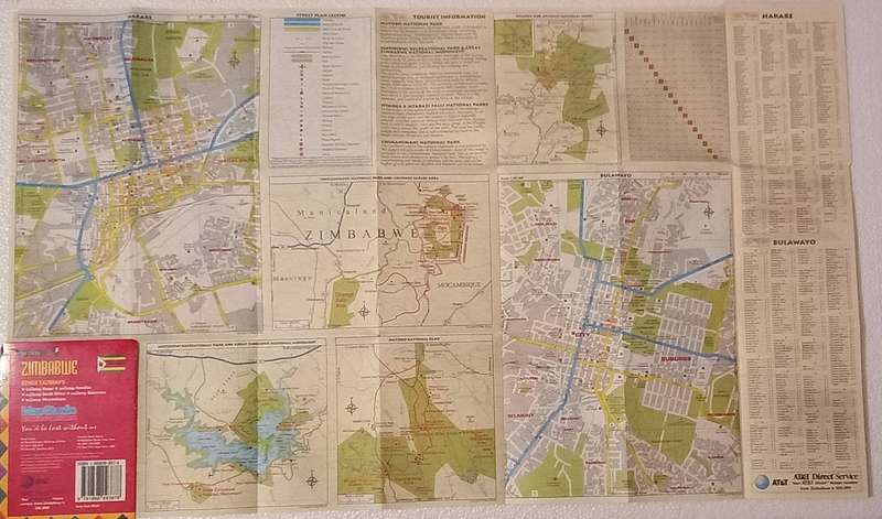 Zimbabwe map fold open type