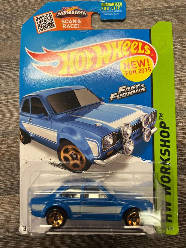 Hot wheels Ford Escort Fast and Furious long card import