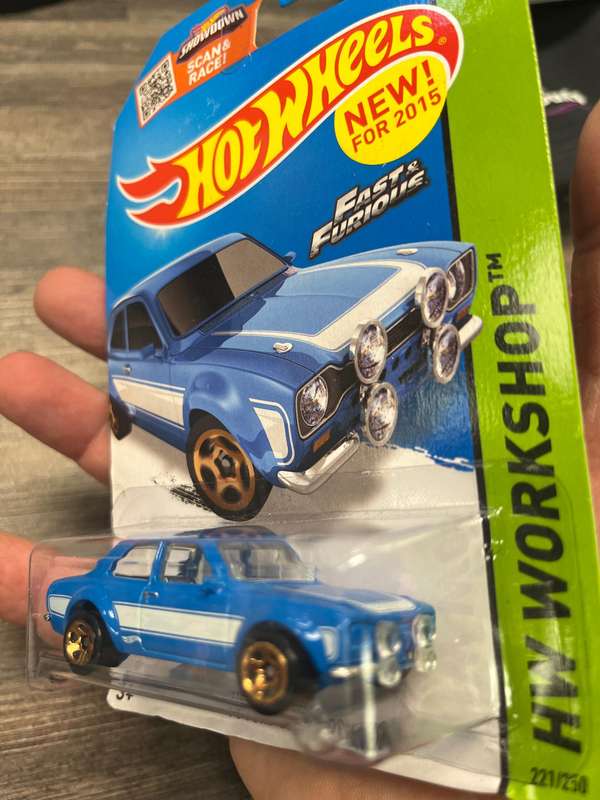 Hot wheels Ford Escort Fast and Furious long card import