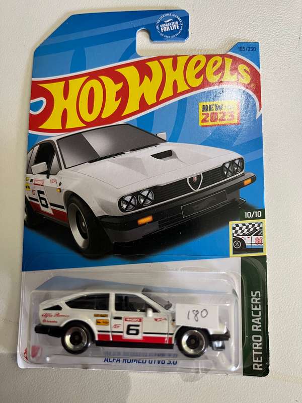 Hot wheels alpha Romeo GTV long card white