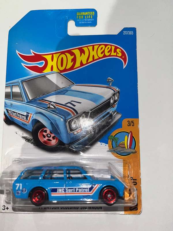 Hot wheels Datsun Bluebird wagon. Blue