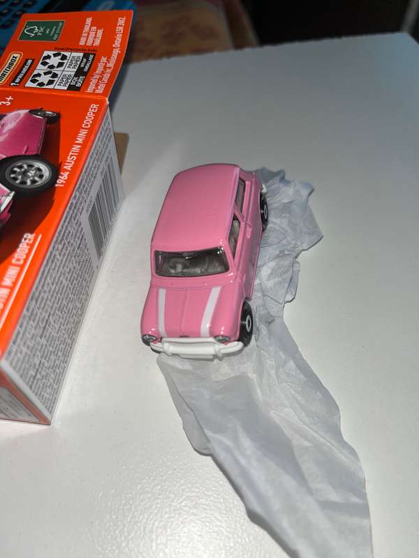 Matchbox Mini Cooper pink.  Boxed imported