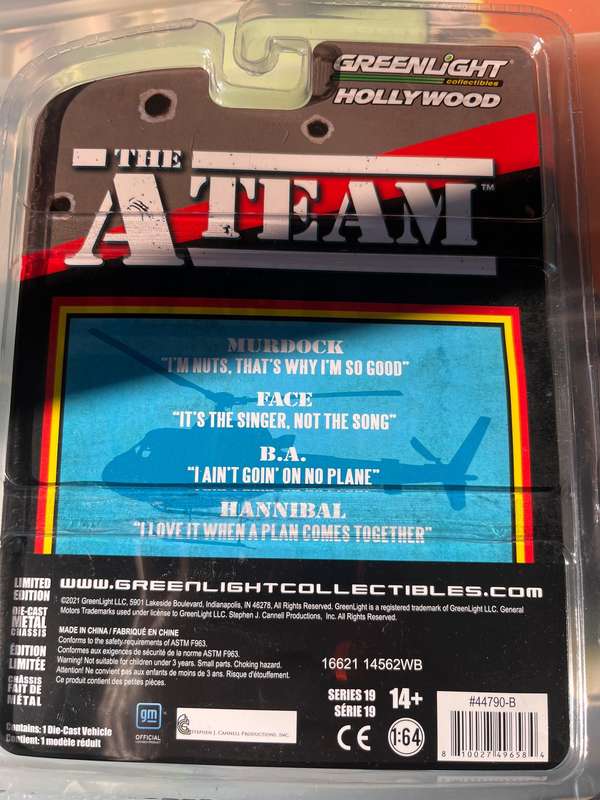 Greenlight A team van 1/64 scale import