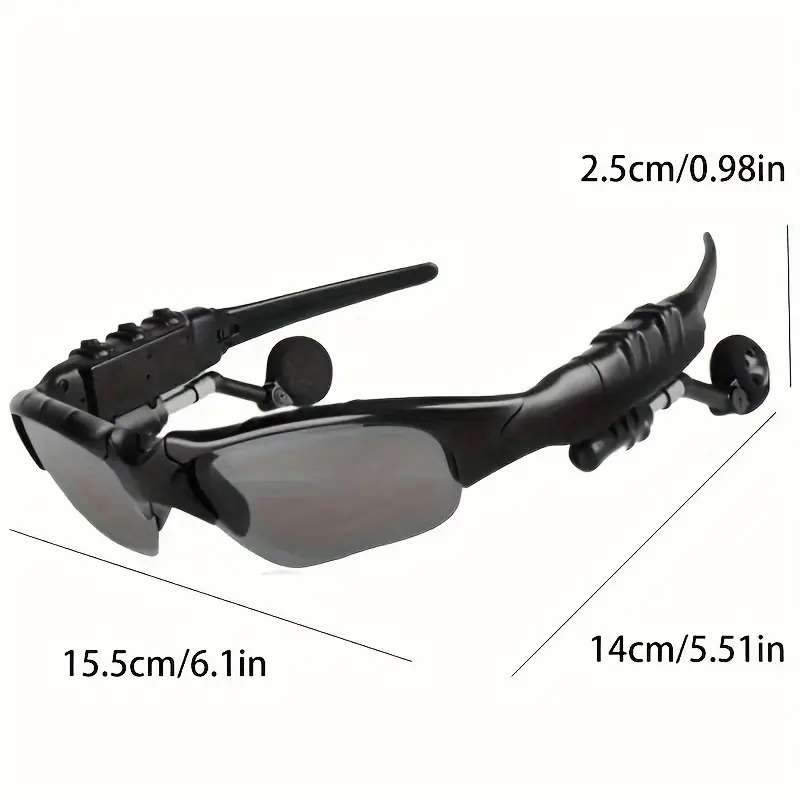 Smart Driving Glasses with Wireless Headphones - Black