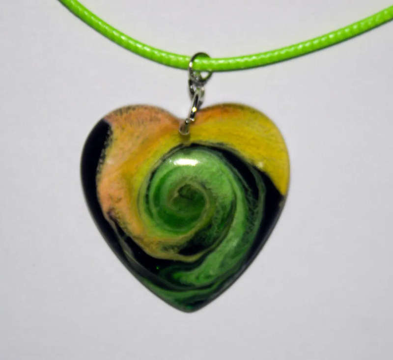 Vibrant Heart Swirl Pendant Necklace