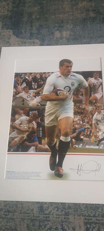 England Rugby legend Mark Cueto signed Picture montage.