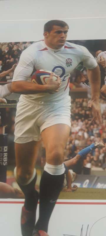 England Rugby legend Mark Cueto signed Picture montage.