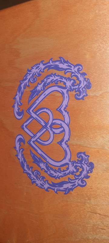 Hand signed Bam Magera Heart foundation Velvet skate board.