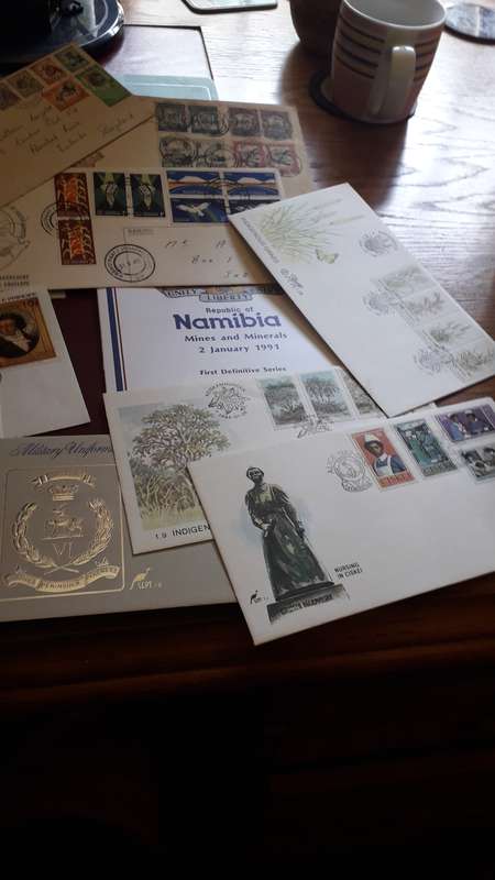 Stamps + FDC combo  RSA + Desk clearing + extras