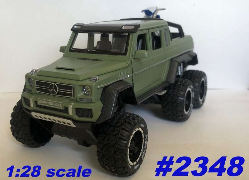 Mercedes G63 AMG 6x6 (W463) 2017 moss-green 1/28 NEW+boxed ASU model #2348 instant wheels