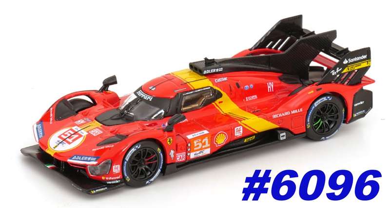 Ferrari 499P 3.0 Turbo V6  24h LeMans 2023 red 1/43 Bburago LeMans NEW+boxed  #6096 instant wheels