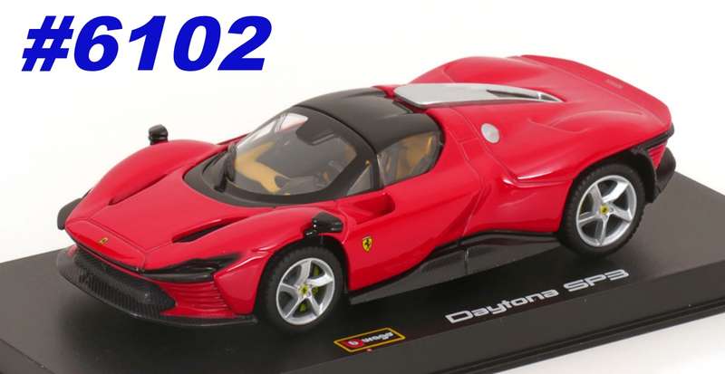 Ferrari Daytona SP3 2021 red/black 1/43 Bburago Signature NEW+boxed #6102 instant wheels