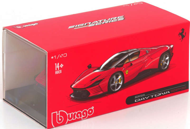 Ferrari Daytona SP3 2021 red/black 1/43 Bburago Signature NEW+boxed #6102 instant wheels