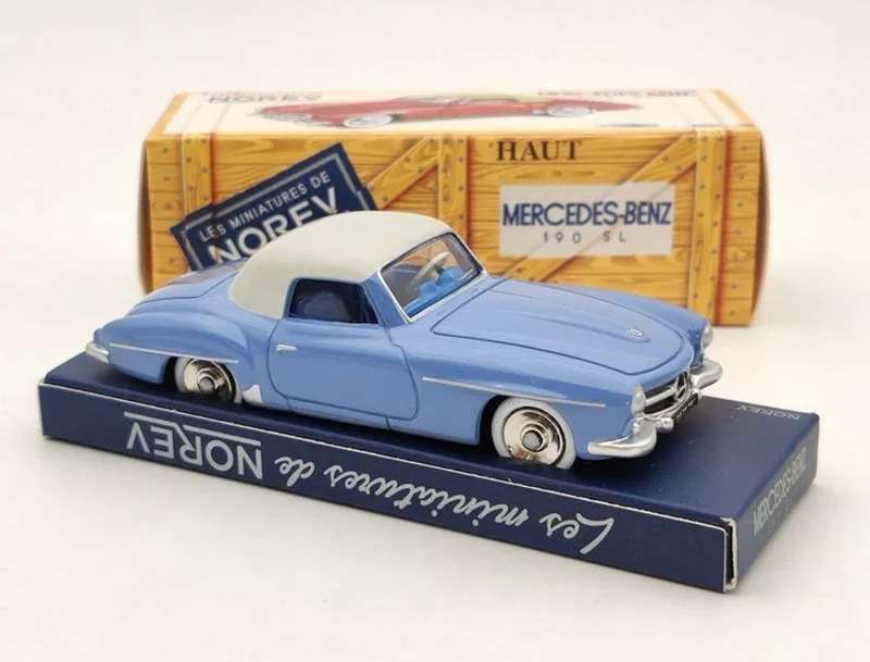 Mercedes-Benz 190SL 1956 grey/blue 1/43 Norev NEW+boxed #6112 instant wheels