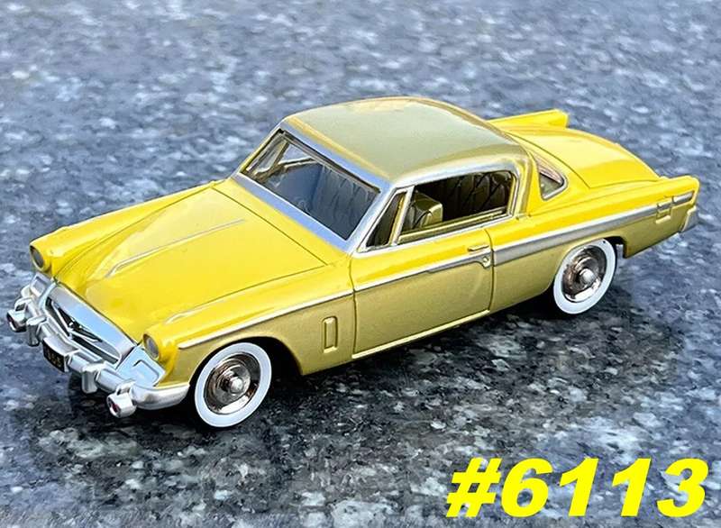 Studebaker Speedster Coupe 1955 yellow+gold 1/43 GFCC TOYS NEW+boxed #6113 instant wheels