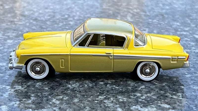 Studebaker Speedster Coupe 1955 yellow+gold 1/43 GFCC TOYS NEW+boxed #6113 instant wheels