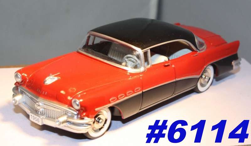 Buick Roadmaster-Riviera 4-door hardtop 1956 red+black 1/43 GFCC TOYS NEW+boxed #6114 instant wheels