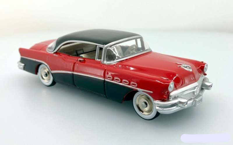 Buick Roadmaster-Riviera 4-door hardtop 1956 red+black 1/43 GFCC TOYS NEW+boxed #6114 instant wheels