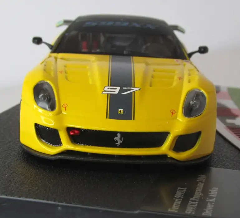 Ferrari 599XX #97 (K.Aluko) 2010 yellow  1/43 IXO/Altaya NEW+boxed #6123 instant wheels