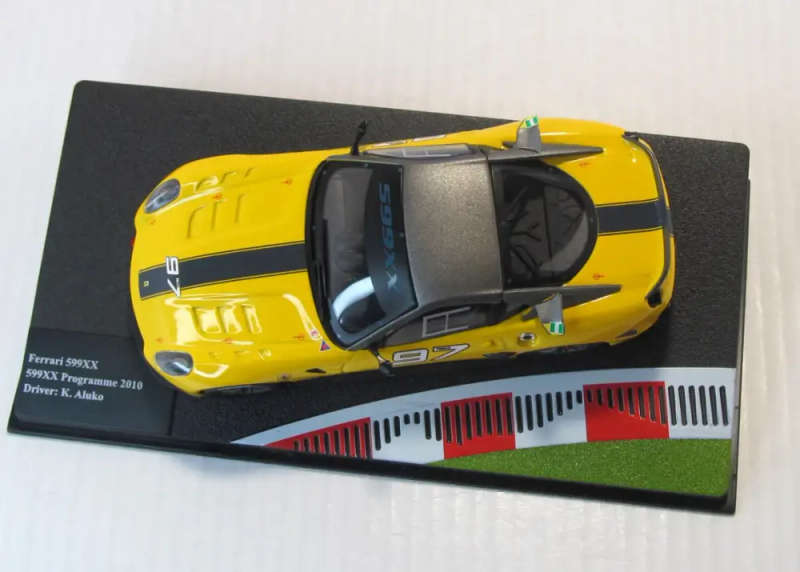 Ferrari 599XX #97 (K.Aluko) 2010 yellow  1/43 IXO/Altaya NEW+boxed #6123 instant wheels