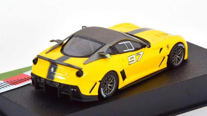 Ferrari 599XX #97 (K.Aluko) 2010 yellow  1/43 IXO/Altaya NEW+boxed #6123 instant wheels