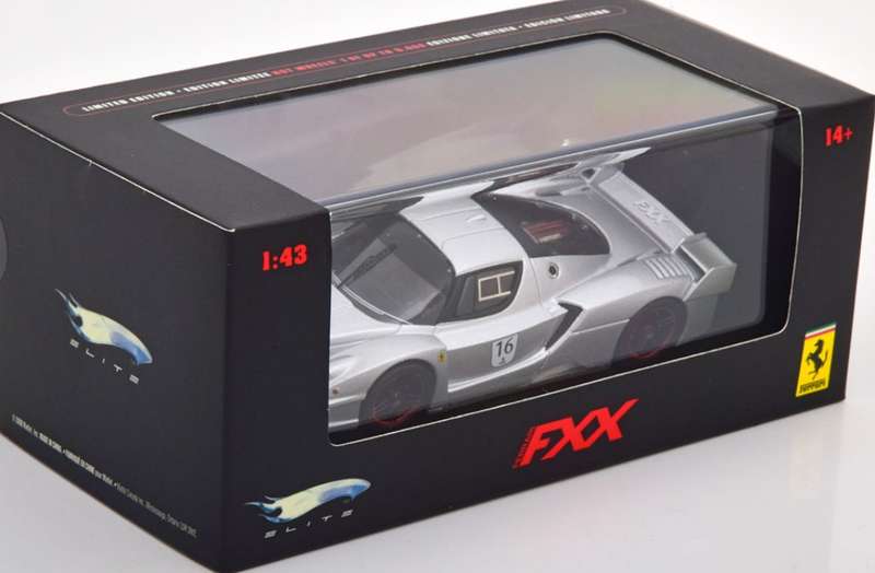 Ferrari Enzo FXX #16 silver 2005 1/43 Hot Wheels Elite NEW+boxed #6125 instant wheels