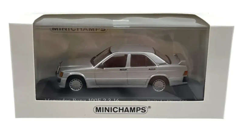 Mercedes-Benz 190E 2.3-16 (W201) 1984 silver 1/43 Minichamps NEW+boxed #6131 instant wheels
