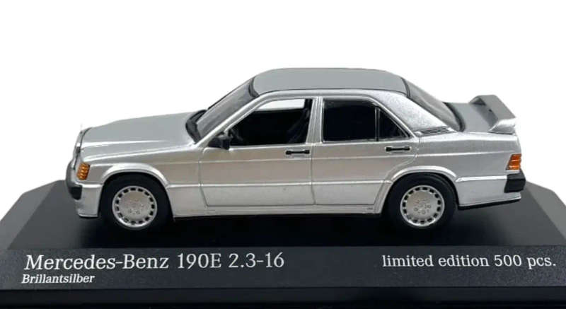 Mercedes-Benz 190E 2.3-16 (W201) 1984 silver 1/43 Minichamps NEW+boxed #6131 instant wheels