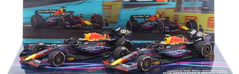 RedBull RB19 F1 2023 M.Verstappen/#1+S.Perez/#11 2carset 1/43 Bburago NEW+boxed #6134 instant wheels