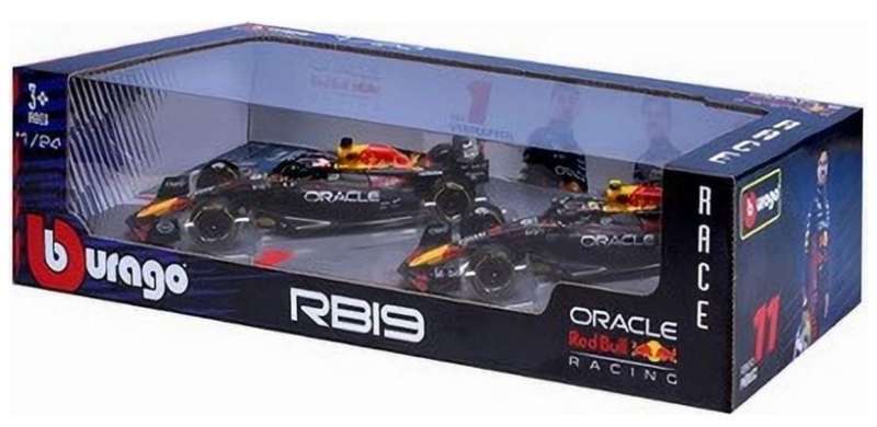 RedBull RB19 F1 2023 M.Verstappen/#1+S.Perez/#11 2carset 1/43 Bburago NEW+boxed #6134 instant wheels