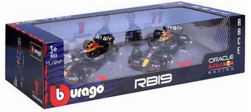 RedBull RB19 F1 2023 M.Verstappen/#1+S.Perez/#11 2carset 1/43 Bburago NEW+boxed #6134 instant wheels