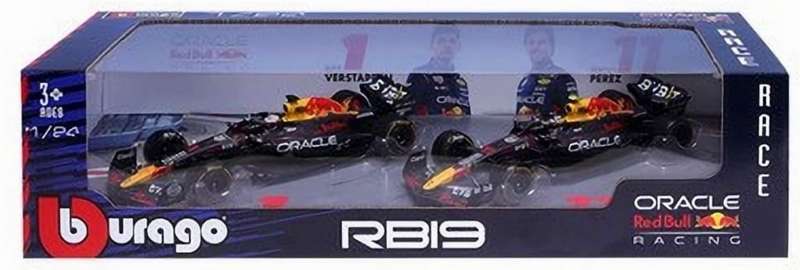 RedBull RB19 F1 2023 M.Verstappen/#1+S.Perez/#11 2carset 1/43 Bburago NEW+boxed #6134 instant wheels