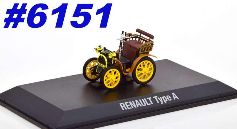 Renault Type A 1898 brown/yellow 1/43 Norev NEW+boxed #6151 instant wheels