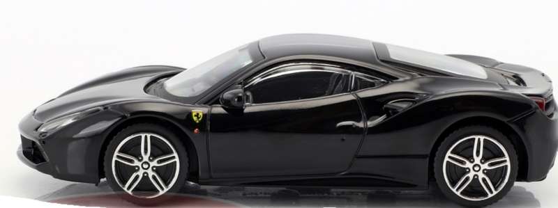 Ferrari 488 GTB 2018 black 1/43 Bburago NEW+boxed #6152 instant wheels