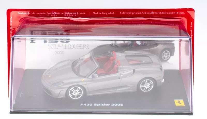 Ferrari F430 Spider 2005 grey-metallic 1/43 IXO/Altaya #6156 instant wheels