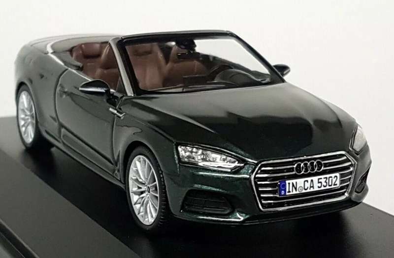 Audi A5 Cabriolet 2017 Gotland Green 1/43 Spark/Audi Cllctn NEW+boxed #6158 instant wheels