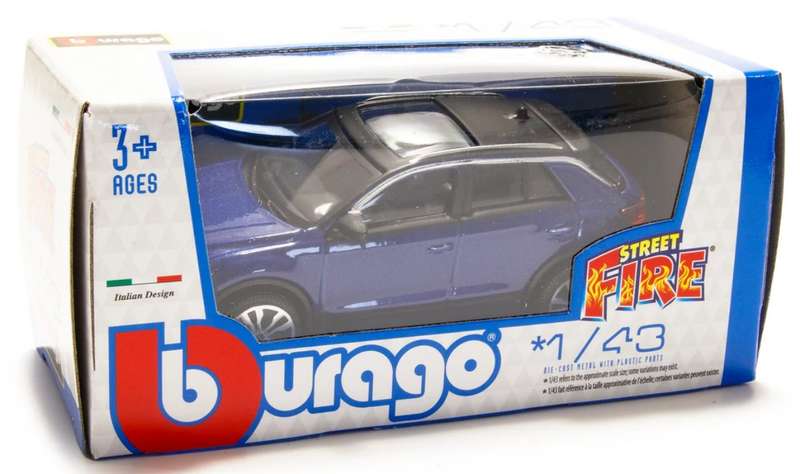 Volkswagen T-Roc 2021 blue-met 1/43 Bburago NEW+boxed #6164 instant wheels
